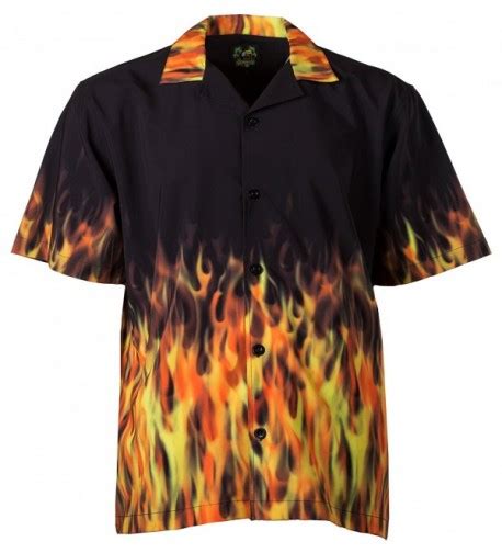 red flames bowling shirt.